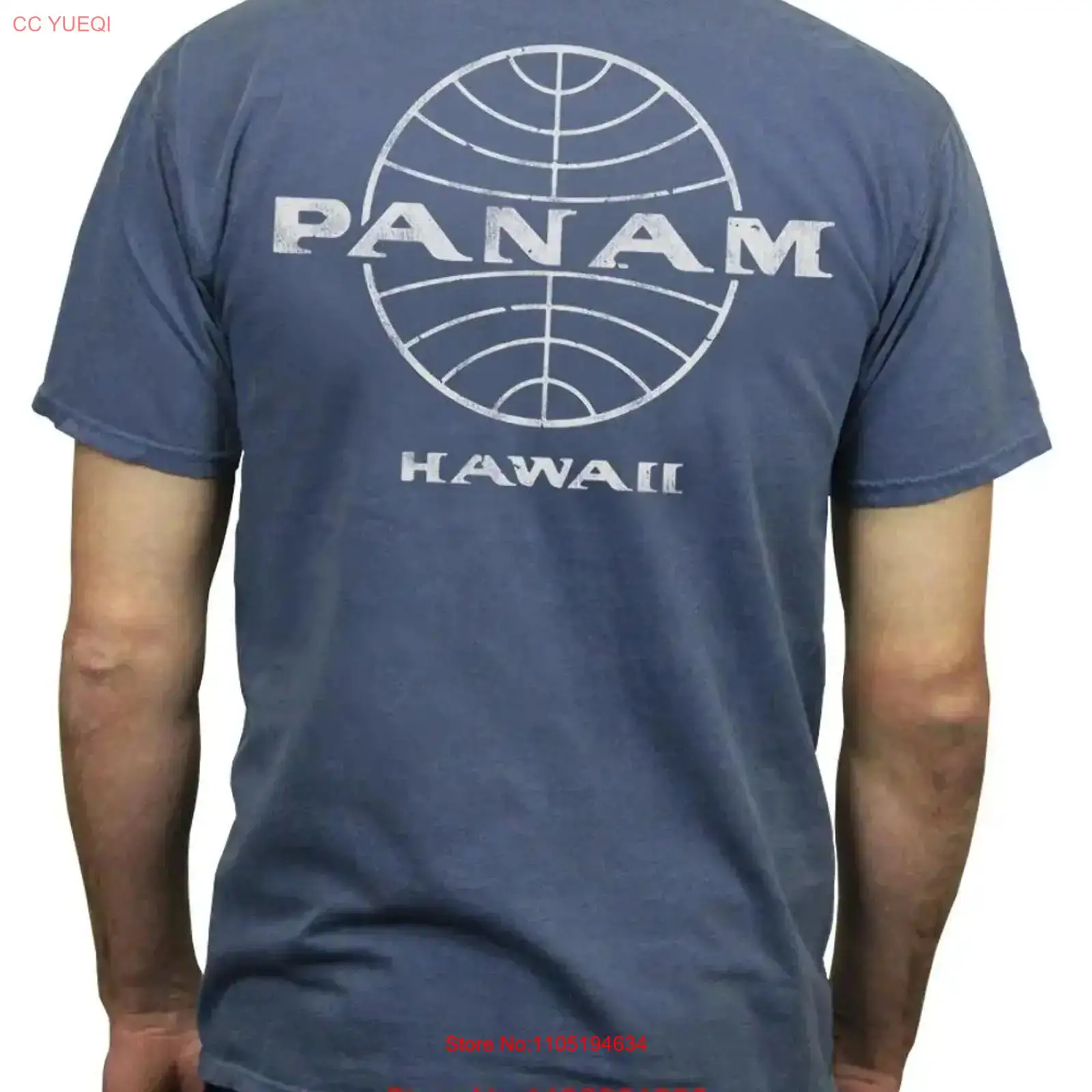 Vintage Fashion Jersey - เสื้อยืด Pan Am Globe วินเทจ ล้างสีแล้ว