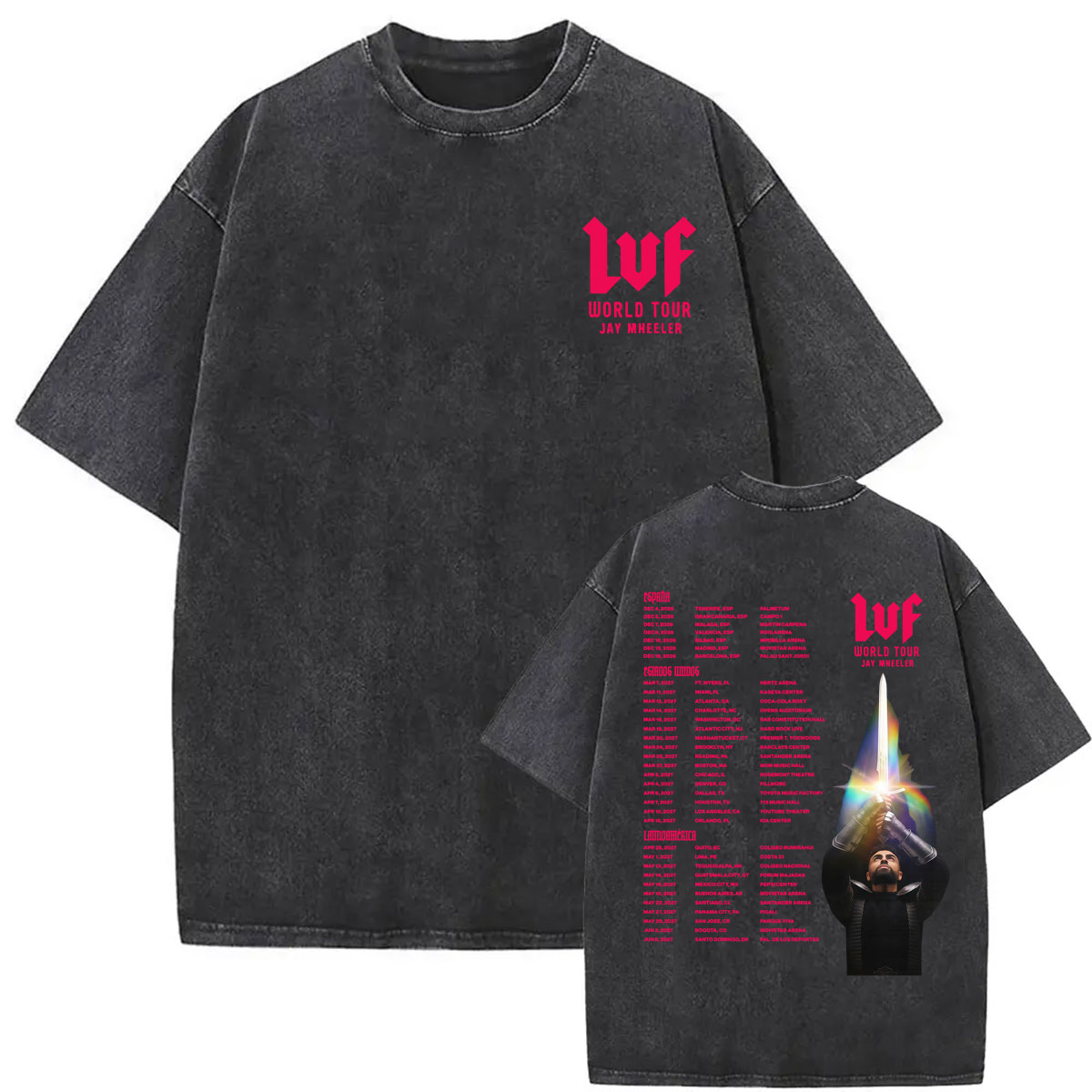 Vintage Fashion La - เสื้อยืดวินเทจฟอกสี แร็ปเปอร์ เจย์ วีลเลอร์ ลา โวซ