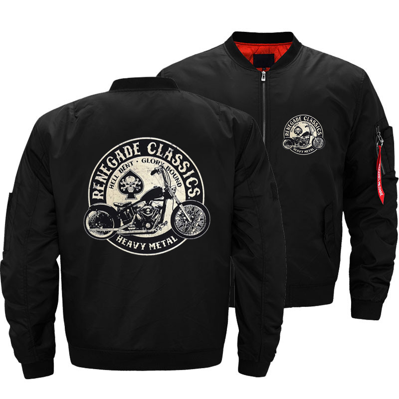 Vintage Windbreaker Nylon - เสื้อแจ็คเก็ตมอเตอร์ไซค์วินเทจสำหรับผู้ชาย สไตล์ฮาร์ดเมทัล USA รุ่น MA-1 แจ็คเก็ตนักบินหนา