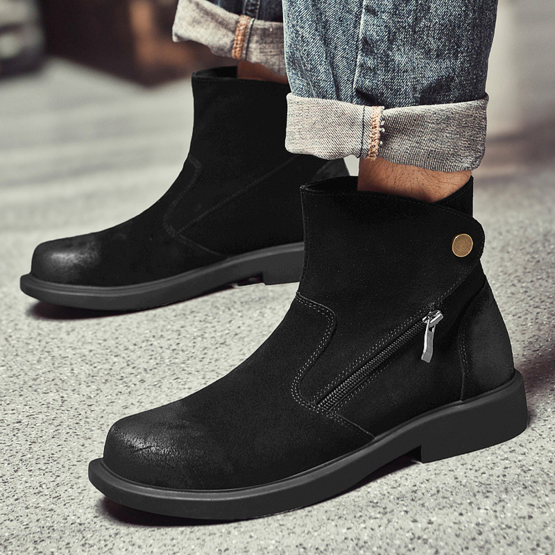 รองเท้าบูทเชลซีหนังวัววินเทจสำ - Vintage Outdoor Fashion บทวิจารณ์และราคา