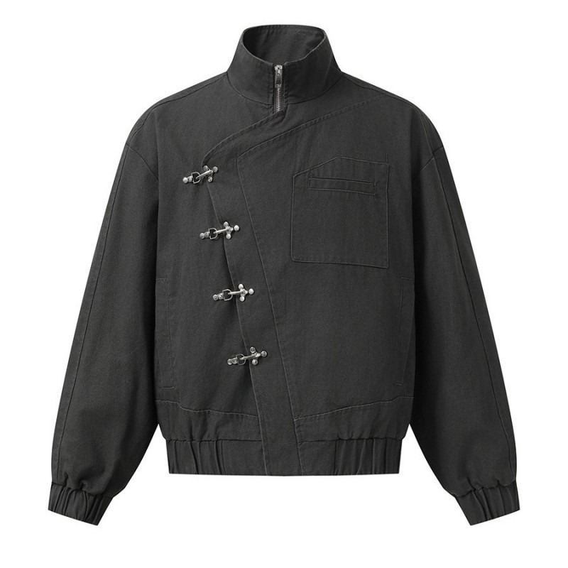 เสื้อแจ็คเก็ตคอตั้งสไตล์สตรีท  - Vintage Fashion Stores บทวิจารณ์และราคา